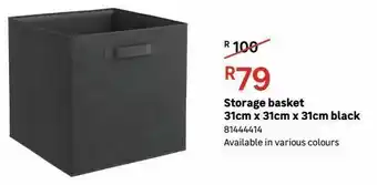 Leroy Merlin Storage basket 31cm x 31cm x31 cm black offer