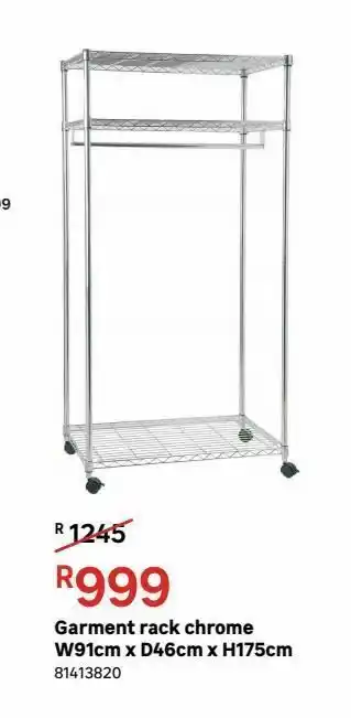 Leroy Merlin Garment rack chrome w91cm x d46cm x h175cm offer
