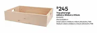 Leroy Merlin Tray pine large l60cm x w40cm x h14cm offer
