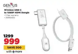 HiFi Corp Genius Wireless USB-C to 1080P HDMI Dongle offer