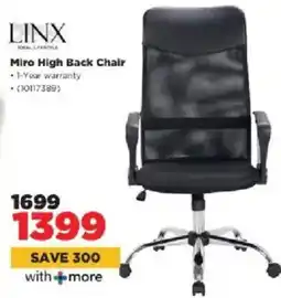 HiFi Corp Linx Miro High Back Chair offer