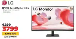 HiFi Corp LG 32" FHD Curved Monitor 100Hz offer