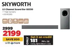 HiFi Corp Skyworth 2.1 Channel Sound Bar SS330 offer