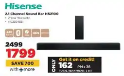HiFi Corp Hisense 2.1 Channel Sound Bar HS2100 offer