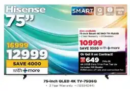 HiFi Corp Hisense 75-inch QLED 4K TV-75Q6Q offer