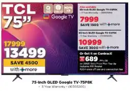 HiFi Corp TCL 75-Inch QLED Google TV-75P8K offer