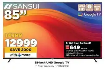 HiFi Corp Sansui 85-inch UHD Google TV offer