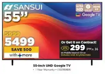 HiFi Corp Sansui 55-inch UHD Google TV offer