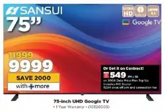 HiFi Corp Sansui 75-inch UHD Google TV offer