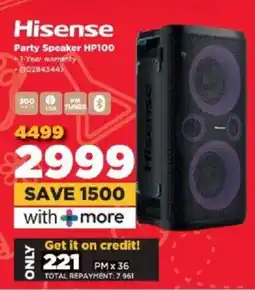 HiFi Corp Hisense Party Speaker HP100 offer