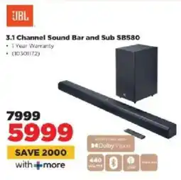 HiFi Corp JBL 3.1 Channel Sound Bar and Sub SB580 offer