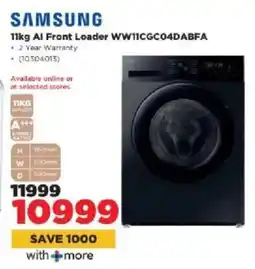 HiFi Corp Samsung AI Front Loader WW11CGC04DABFA offer