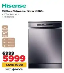 HiFi Corp Hisense 15 Place Dishwasher Silver H15DSL offer