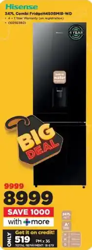 HiFi Corp Hisense Combi Fridge H450BMIB-WD offer