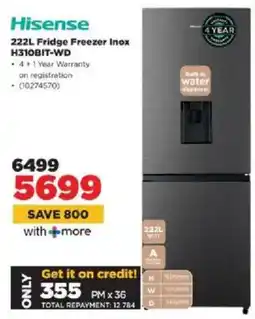 HiFi Corp Hisense Fridge Freezer Inox H310BIT-WD offer