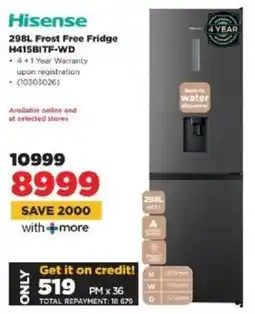 HiFi Corp Hisense Frost Free Fridge H415BITF-WD offer