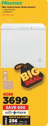 HiFi Corp Hisense Chest Freezer White H245CF offer