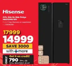 HiFi Corp Hisense Side By Side Fridge H680SMIB-WD offer