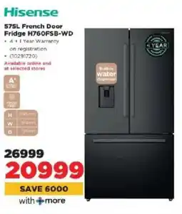 HiFi Corp Hisense French Door Fridge H760FSB-WD offer