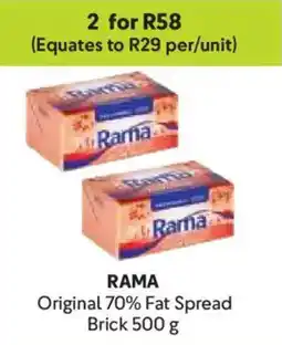 Makro RAMA Original 70% Fat Spread Brick offer
