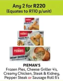 Makro Pieman's Frozen Pies, Cheese Griller, Creamy Chicken, Steak & Kidney, Pepper Steak or Sausage Roll offer