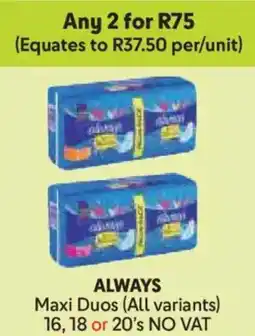 Makro Always Maxi Duos offer