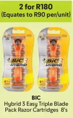 Makro BIC Hybrid 3 Easy Triple Blade Pack Razor Cartridges offer
