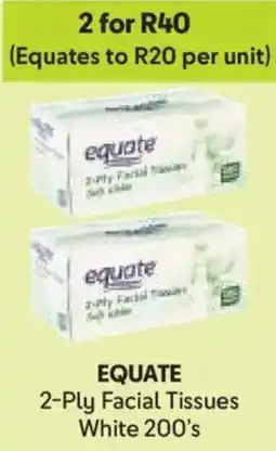 Makro EQUATE 2-Ply Facial Tissues White offer