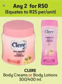 Makro Clere Body Creams or Body Lotions offer
