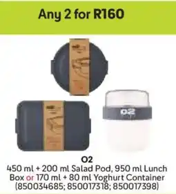 Makro O2 Salad Pod, Lunch Box + Yoghurt Container offer