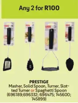 Makro PRESTIGE Masher, Solid Spoon, Turner, Slot- ted Turner or Spaghetti Spoon offer