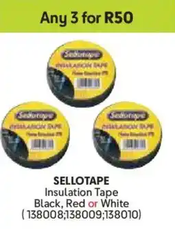 Makro SELLOTAPE Insulation Tape Black, Red or White offer