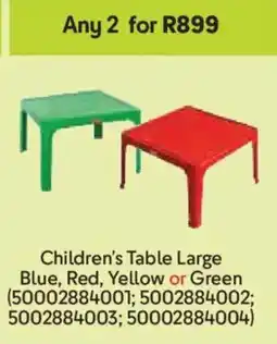 Makro Children's Table Large Blue, Red, Yellow or Green offer