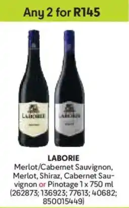 Makro Laborie Merlot/ Cabernet Sauvignon, Merlot, Shiraz, Cabernet Sauvignon or Pinotage offer