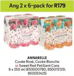 Makro Annabelle Cuvée Rosé, Cuvée Blanche or Sweet Red Petillant Cans offer