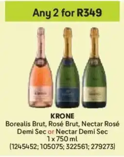 Makro Krone Borealis Brut, Rosé Brut, Nectar Rosé Demi Sec or Nectar Demi Sec offer