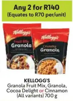 Makro KELLOGG'S Granola Fruit Mix, Granola, Cocoa Delight or Cinnamon offer