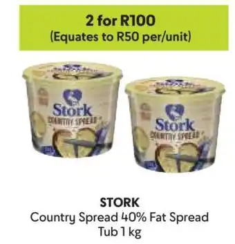 Makro Stork Country Spread 40% Fat Spread Tub 1 kg offer