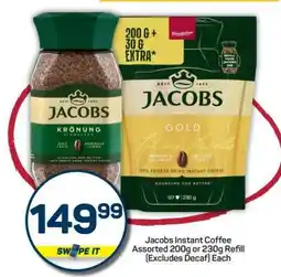 Pick n Pay Jacobs Instant Coffee Assorted 200g or 230g Refill (Excludes Decaf) Each offer