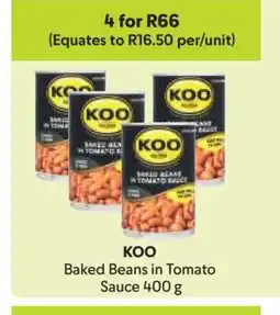 Makro Koo Baked Beans in Tomato Sauce 400 g offer