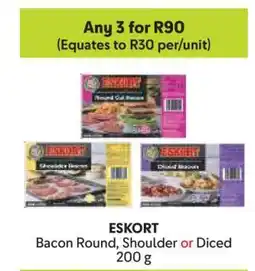 Makro ESKORT Bacon Round, Shoulder or Diced 200 g offer