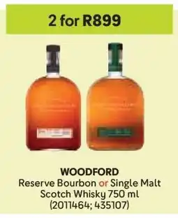 Makro WOODFORD Reserve Bourbon or Single Malt Scotch Whisky 750 ml offer