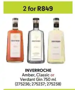 Makro INVERROCHE Amber, Classic or Verdant Gin 750 mL offer