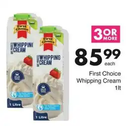 Save First Choice Whipping Cream offer