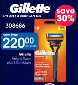 Clicks Gillette Fusion5 Razor plus 2 Cartridges offer
