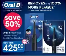 Clicks Oral-B Vitality Kids and selected iO Electric Toothbrushes offer