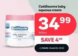 PEP Cuddlesome baby aqueous cream offer