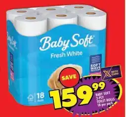 Shoprite Baby soft 2-ply toilet rolls offer