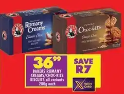 Shoprite Bakers romany creams/ choc-kits biscuits offer