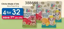 Clicks Clicks Made 4 Tots Rice Pops offer